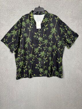 Sangtree Mens Palm Tree Print Hawaiian Spring/Summer Shirt Multicolor 2XL NWT's